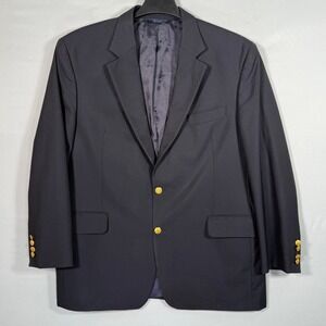 Brooks Brothers Brooksease 45R Navy Wool Blazer Gold Buttons Loro Piana
